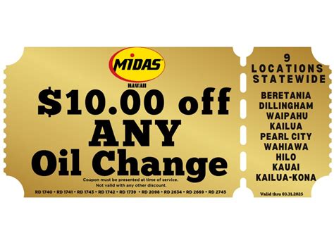 midas coupons|midas locations.